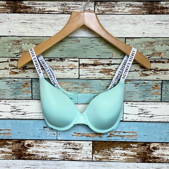 Victoria's Secret T-Shirt Lightly Lined Full Coverage Bra in Mint Teal Size 32DD - Picture 1 of 4